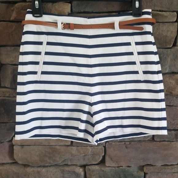 Zara Pants - Zara Basic High Rise Stripe Shorts.  NWOT